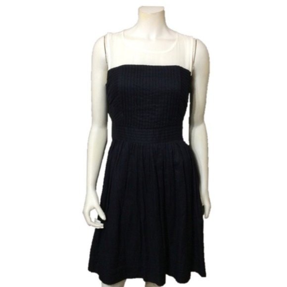 Loft Navy | White Fit n Flare Cocktail Dress Sz-4 - Picture 1 of 8